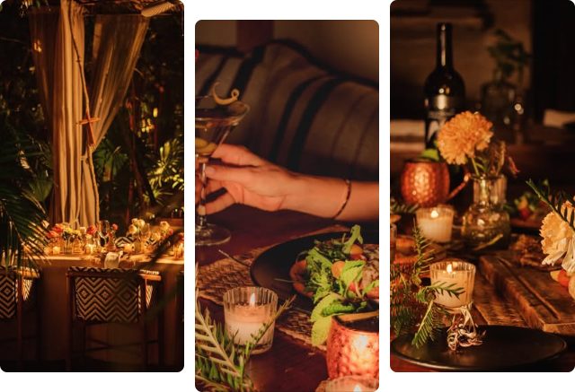Candlelit private dinner