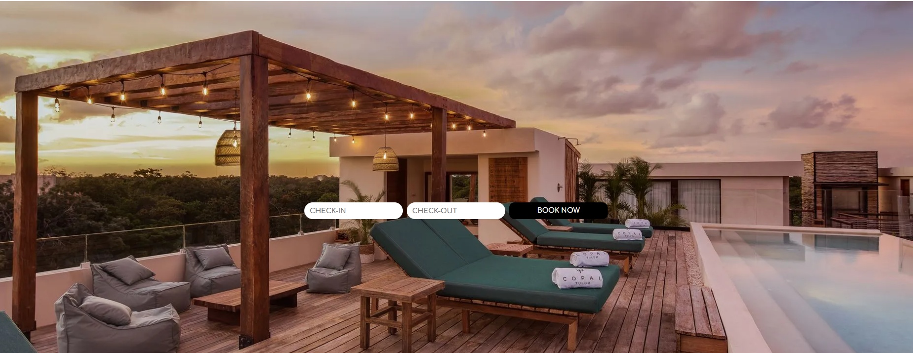 Rooftop at sunset, Copal Tulum