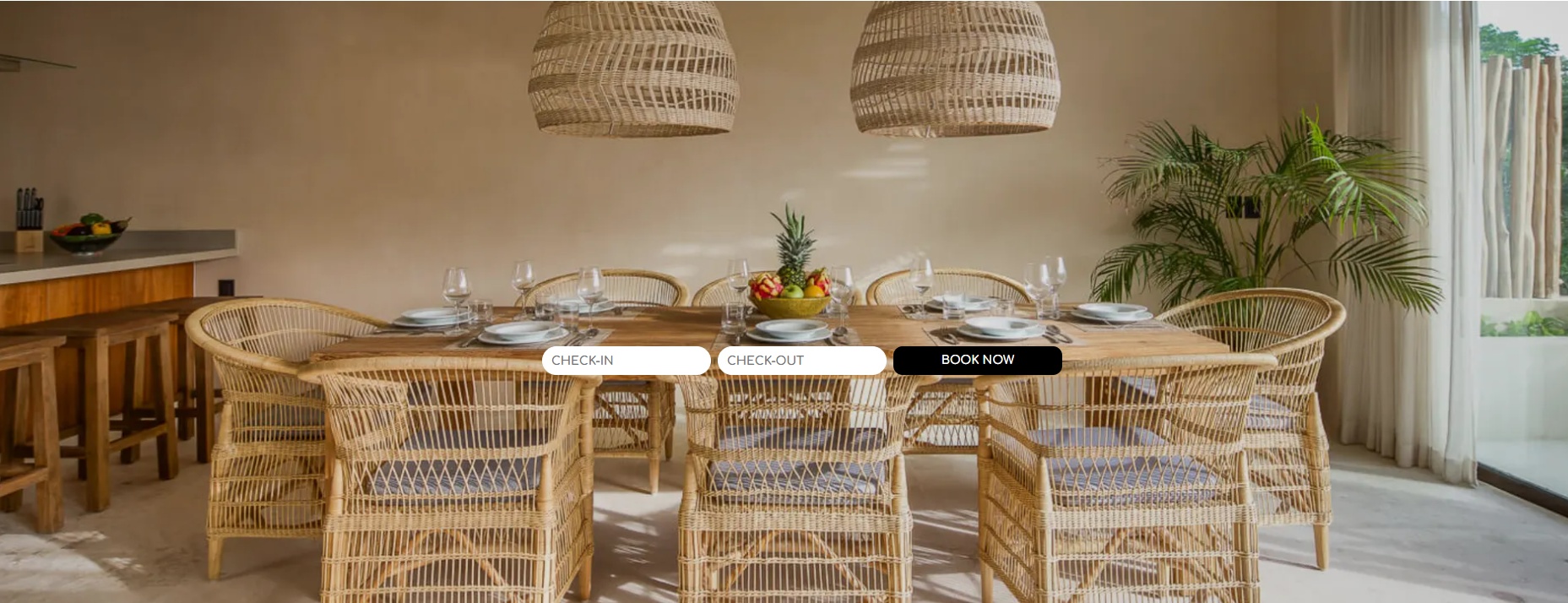 Villa dining room at Copal Tulum